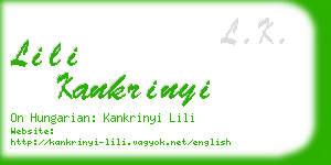 lili kankrinyi business card